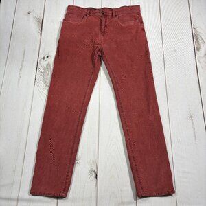 Red Prana Corduroy Pants Mens 33W x 30L 5 Pocket Chino Stretch Slim Fit Outdoor
